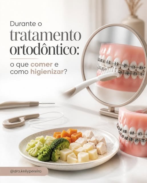 Durante o tratamento ortodôntico: o que comer e como higienizar? - Dra. Kelly Pereira, ortodontista em Ribeirão Preto